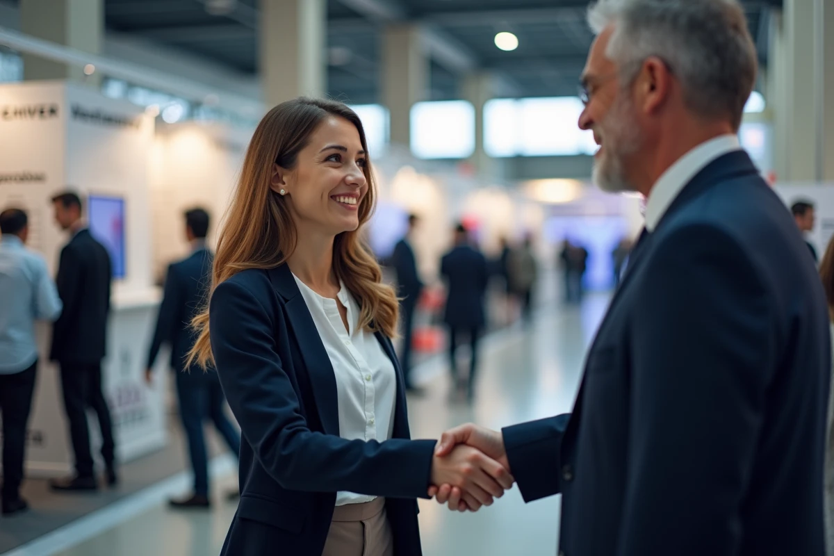 Jeune femme serrant la main d